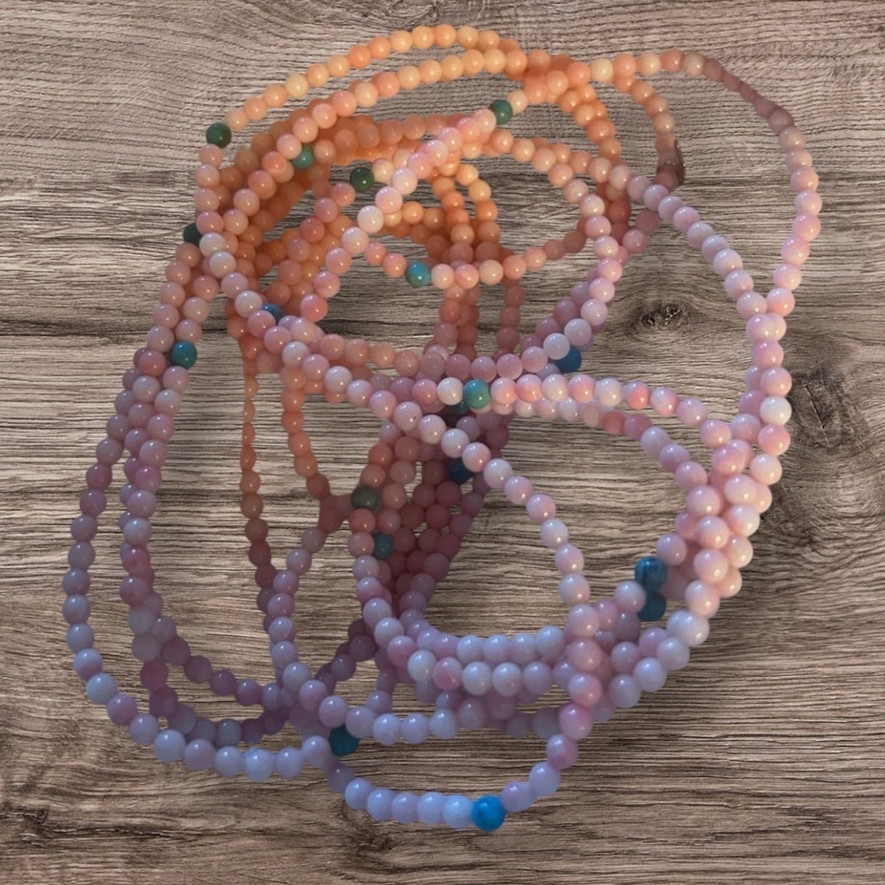 Jay King Necklace 100” Long Angel Skin Coral & Turquoise Beads Endless No Clasp